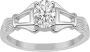 [MOONEYE] 1.00 Ct Oval Moissanite, E Color VVS1 Clarity Lab Created Diamond Ring 925 Sterling Silver Moissanite Solitaire Rings