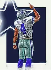 Classic Sports Prints - Dallas Cowboys - Dak Prescott - Ready2Hang - HUGE canvas