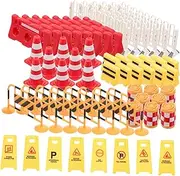 Yardwe 3sets Mini Traffic Signs Set Boys and Girls for Boys and Girls 62pcs*3