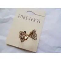 在飛比找蝦皮購物優惠-全新 forever21 可愛少女鑲鑽蝴蝶結戒指 forev