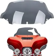 ANONEMOTO 10" Smoke Wave Windshield Windscreen Wind Splitter Compatible for Harley Davidson 14-23 Touring Street Glide Electra Glide FLHTCU FLHTCUL Tri Glide Ultra Classic Glide FLHXS FLHTKSE