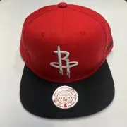 Houston Rockets Hat Cap Snapback Red Black Mitchell & Ness NBA Basketball