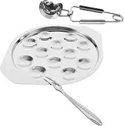 KOCKSHION 1Set Stainless Steel Snail Plate Serving Dish Compartment Escargot Plate for Seafood Appetizers and More Resistant Kitchen Essential for Home and Restaurant