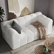 3 Seater Boucle Sofa White