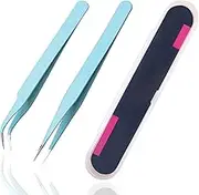 2 Pieces Sticker Tweezers, Cute Craft Tweezers for Stickers, Scrapbooking, Vinyl, Lashes, Electronics, Turquoise