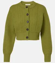 [Emilia Wickstead] Emilia Wickstead Albert cropped wool cardigan AU 10 green