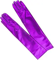 [WRITWAA] Ball Gloves Costume Glitter Gloves Cosplay Outfits Golightly Satin Gloves Halloween Gloves Flash Costume Satin Gloves Fancy Dress Costumes Wedding Gloves Gloves Rosy
