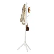 Coat Rack Stand, Standing White Coat Rack with 8 Hooks and 3 Height Options,