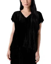 Eileen Fisher V Neck Square Velvet Top