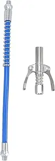 Grease Tool Coupler Electric Manual High Pressure Oil Nozzle Double Locking Clamp Grease Nozzle with 30.5cm Hose Male Thread G1/8 (Type B 9x7x1.6cm/3.5x2.8x0.6in)