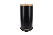 Eco Basics 30L Rubbish Bin Trash Garbage Can Waste Container Storage Round Black