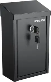 Uniclife Metal Donation Box Wall Mounted Mailbox with Top Slot, Collection Box w