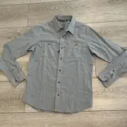 Travis Mathew Cloud Flannel Shirt Mens S Gray Button Up Quiet Shade Stretch NWT