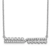 14K White Gold Lab Grown Diamond VS/SI+ G+ Bar Necklace