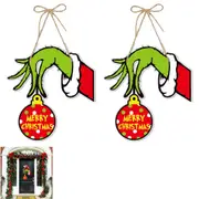 2pcs Christmas Hanging Ornaments Cute Cartoon Christmas Tree Hanging Decor Christmas Tree Party Decor