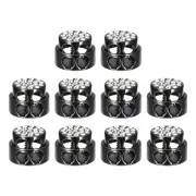 10pcs Metal Round Cord Lock Spring Stopper Fastener Slider Toggles Black