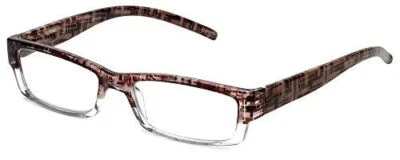 Calabria 743 Designer Reading Glasses w/Matching Case in Brown Circuit +1.75