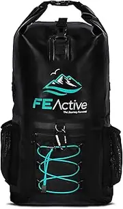 [FE Active] Dry Bag Waterproof Backpack - 20L Eco Friendly Hiking Backpack. Wet Bag for Camping Accessories & Fishing Gear. Great Travel Bag, Beach Bag for Kayak & Boating | Designed in California, USA