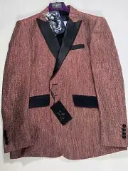 Mens Angelino Red Weave Tuxedo Jacket Size 40R NEW