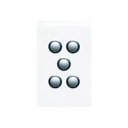 Clipsal Saturn Series Five Switch With Blue Led 20A/16Ax Pure White - 4065PBL-PW