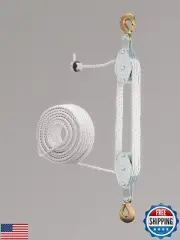 Block and Tackle Pulley System for Lifting Objects - SoB 4000LB Breaking Stre