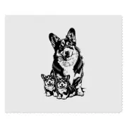 2 x 'Welsh Corgi Mother with Puppies' Lens Cleaning Cloths (LC00028648)
