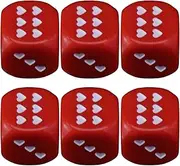 Acrylic Dice Set, Heart Dot Cubes, Rounded Corner Design, Compact Play Pieces, 0.98 Inches, 6 Pack Toys, for Classroom Fun, Travel Games, Holiday Events, Night Activities