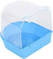 FONDOTIN 1Pc Caged for Small Birds Light Blue Covered Bath for Canary Budgies and Parrots Durable Bath Cage for Maintenance