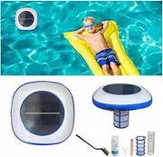 Solar Pool Ionizer, Solar Pool Cleaner, Floating Water Cleaner and Purifier, Copper-Powered Pool Maintenance, 85% Less Chlorine, Keeps Pool Clear and Crystal, Solar Pool Cleaner, Up to 35000 Gal