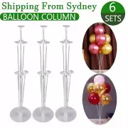 6x 70cm Balloon Column Set Upright Base Display Stand Holder Wedding Party Decor