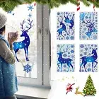 Window Clings Stickers Xmas Snowflake Deer Print For Glass Christmas Decor GiftS