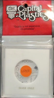 CAPITAL PLASTICS: "VPOSE" 3-1/2X3-1/2" SILVER EAGLE COIN DISPLAY W/FREE SHP.
