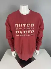 CHAMPION Men’s Sweatshirt Size Large ( Outer Banks ) Red NWT
