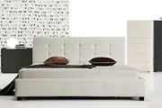 Istyle Milan King Bed Frame Pu Leather White