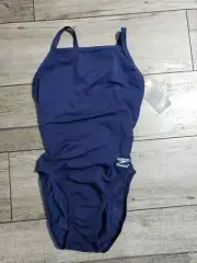 *Sz 30* Speedo Women's Swimsuit One Piece Endurance+ Flyback Solid Adult, Navy