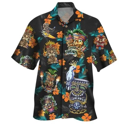 Tiki Hawaii Shirt Summer aloha shirt Gift for summer HO0776