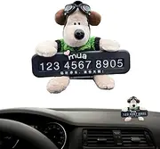 Temporary Car Parking Card Number Plate,Temporary Automobile Parking Plate Number Card - Fun Plush Dog Parking Number Plate for