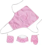 Kisangel 1 Set Baking Apron Set with Chef Hat and Glove for Adorable for Cooking Activities and Imaginative Play Kitchen Costume
