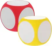 Yardwe 2PCS Large Foam Dice Giant Blank Dice 10cm Write On Wipe Off Red Yellow Dry Erase Block Cube for Games, Party, Classroom, Teaching