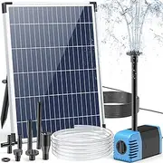 POPOSOAP Solar Fountain Pump 12W, Solar Water Fountain Pump with 160GPH Submersible Pump Adjustable Flow for Outdoor Fountain, Pond, Fish Tank, Garden, Pool, Water Features