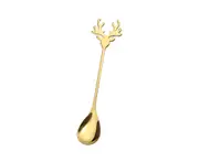 Stirring Spoon Food-grade with Long Handle Stainless Steel Coffee Tea Soup Sugar Dessert Spoon for Christmas-Golden