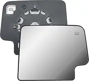 Replacement Passenger Right Side Door Towing Mirror Main Big Glass Flat Heated with Back Plate for Chevrolet Silverado and GMC Sierra 1500 2500 HD 3500 HD from 2019 to 2024
