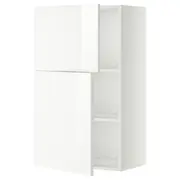 METOD wall cabinet with shelves/2 doors, white/Ringhult white, 60x37x100 cm