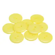 10pcs Sewing Button 25mm 2 Holes Resin Round Craft Buttons, Yellow