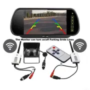 Digital Wireless 7" Rear View Mirror Monitor+Black Reversing CCD Camera Caravan