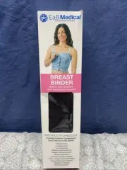 NIB Expand-A-Band EAB Medical Lined Breast Binder Size L Black Lined Sealed