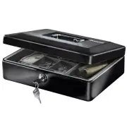 Sentrysafe CB-12 Steel Cash Box with Key, 0.21 Cu. Ft., Black