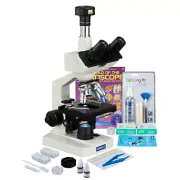 OMAX 2500X 5MP Digital Microscope+Slide Preparation Kit+Book+Cleaning Kit+Slides