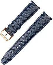 [KLVN] Cowhide Woven Watchband For IWC IW344205 Portugieser Pilot Watches Portofino Blue Soft Leather Watch Strap