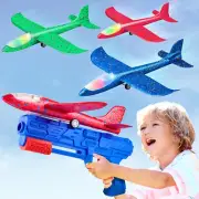 Toy Airplane, 3 Pack Airplane Launcher Toys 2 Flight Mode Glider Plane Outdoor T